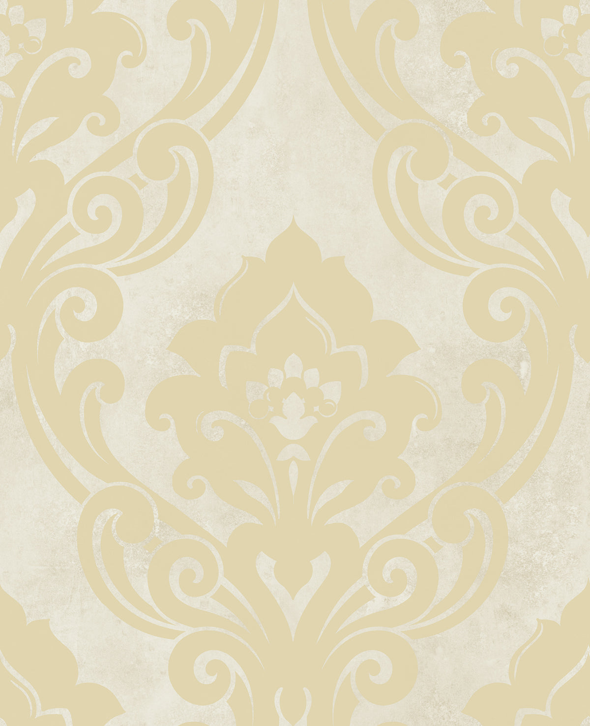 Seabrook Designs Vogue Damask Metallic Gold And Off-white Wallpaper NE50105