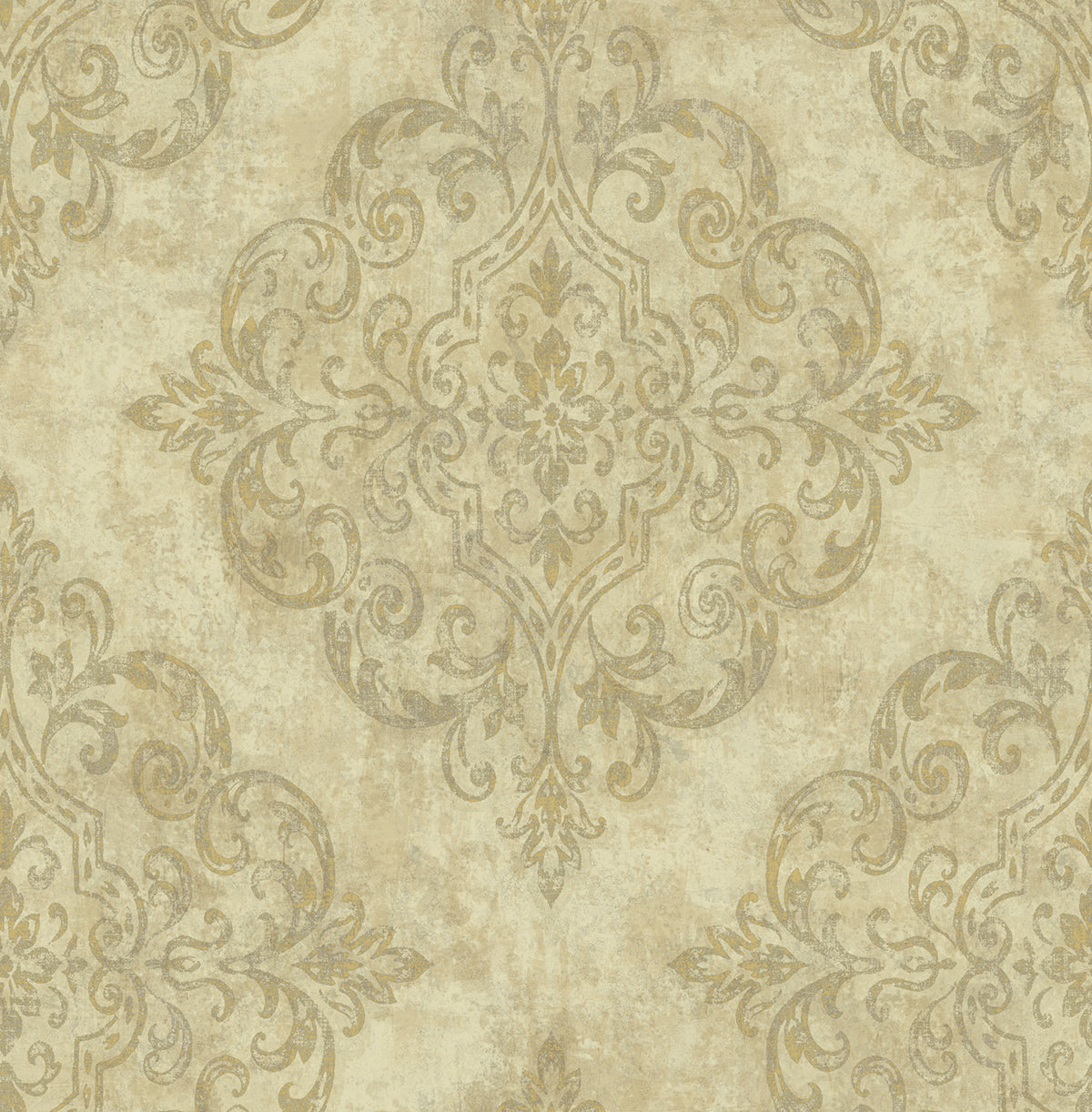 Seabrook Designs Atelier Metallic Gold And Off-white Wallpaper NE50307