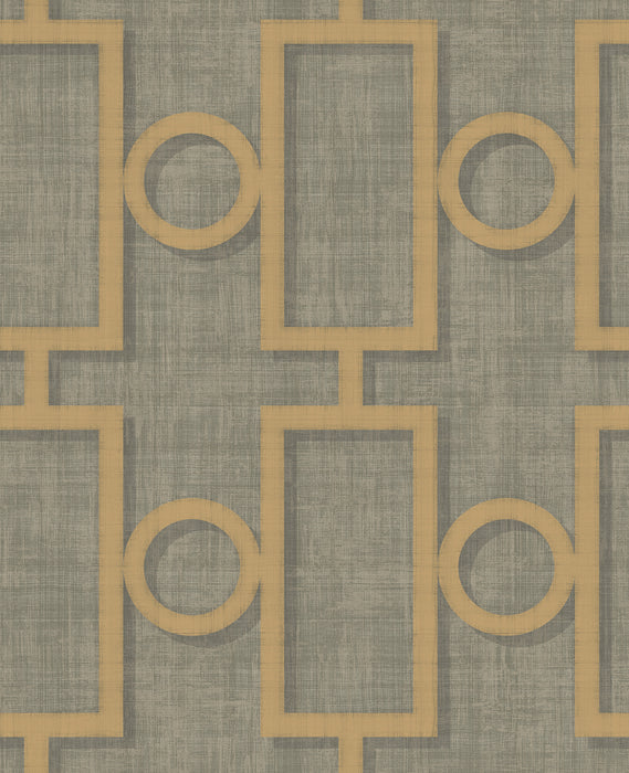 Seabrook Designs Adorn Geo Metallic Gold And Platinum Wallpaper Sample NE50600