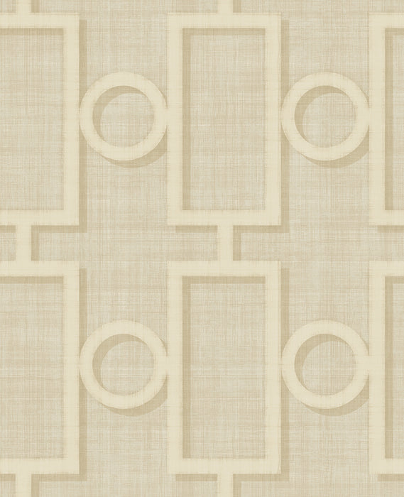 Seabrook Designs Adorn Geo Tan And Off-white Wallpaper NE50602