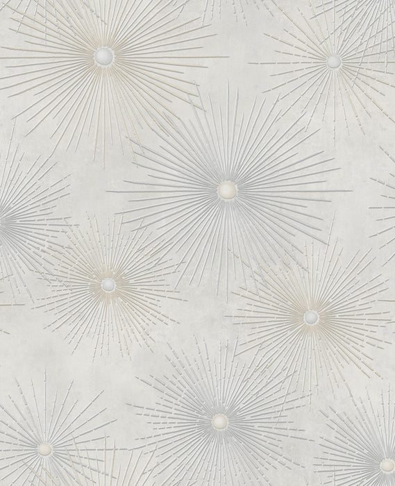 Seabrook Designs Catwalk Metallic Silver And Gray Wallpaper Sample NE51008