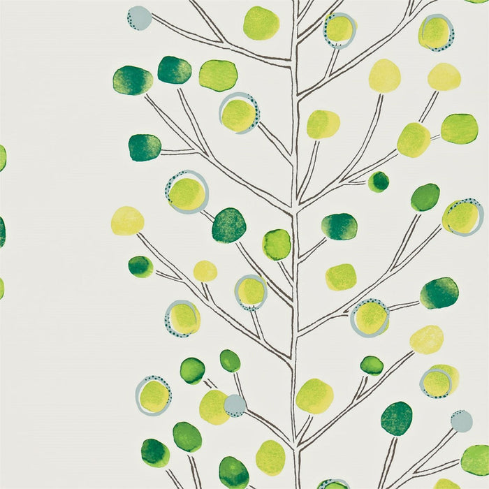 Scion Berry Tree Emerald/Lime/Chalk 110206 Wallpaper Sample NMEL110206