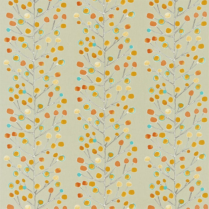 Scion Berry Tree Orange/Blue/Lemon 120052 Fabric Sample NMEL120052