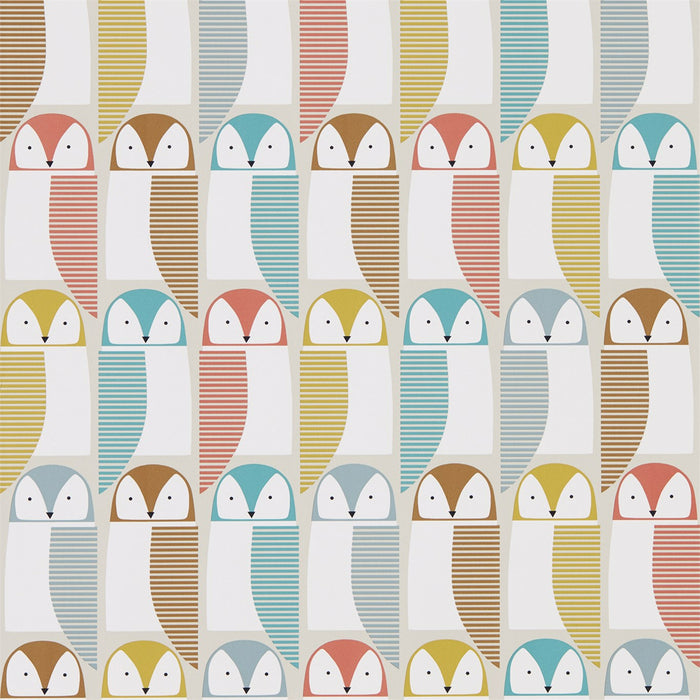 Scion Barnie Owl Pink Grapefruit/Sunshine/Julep 111520 Wallpaper Sample NNOU111520