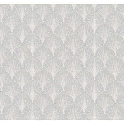 York Scalloped Pearls Grey & White Wallpaper NV5552