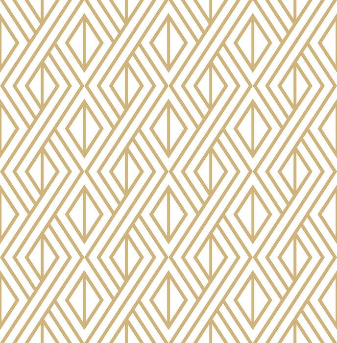 NextWall Gold Diamond Geometric Metallic Gold Wallpaper NW30105