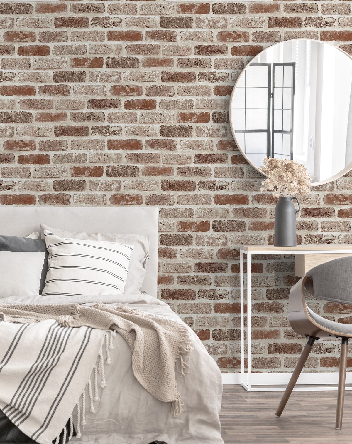 NextWall Washed Brick Adobe Wallpaper NW30501