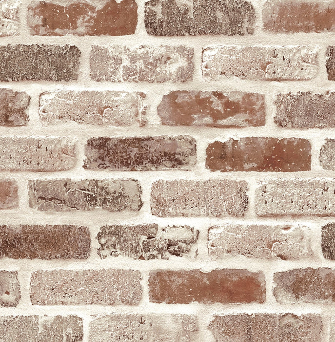 NextWall Washed Brick Adobe Wallpaper Sample NW30501