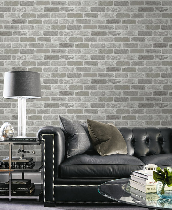 NextWall Washed Brick Pumice Stone Wallpaper Sample NW30508