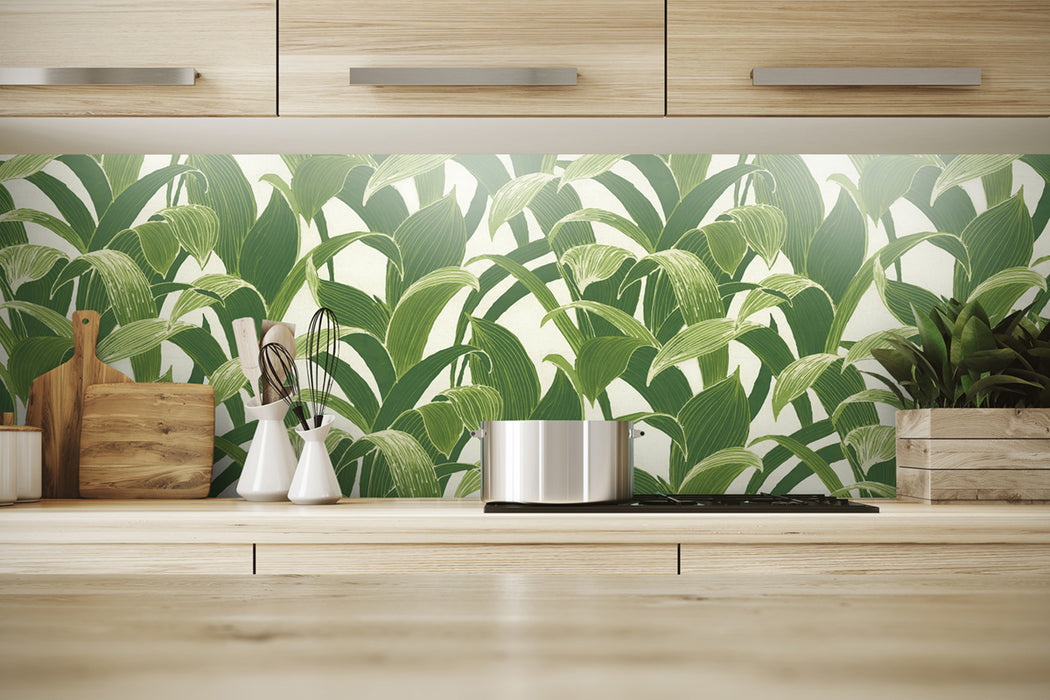 NextWall Banana Groves Green & White Wallpaper NW31300