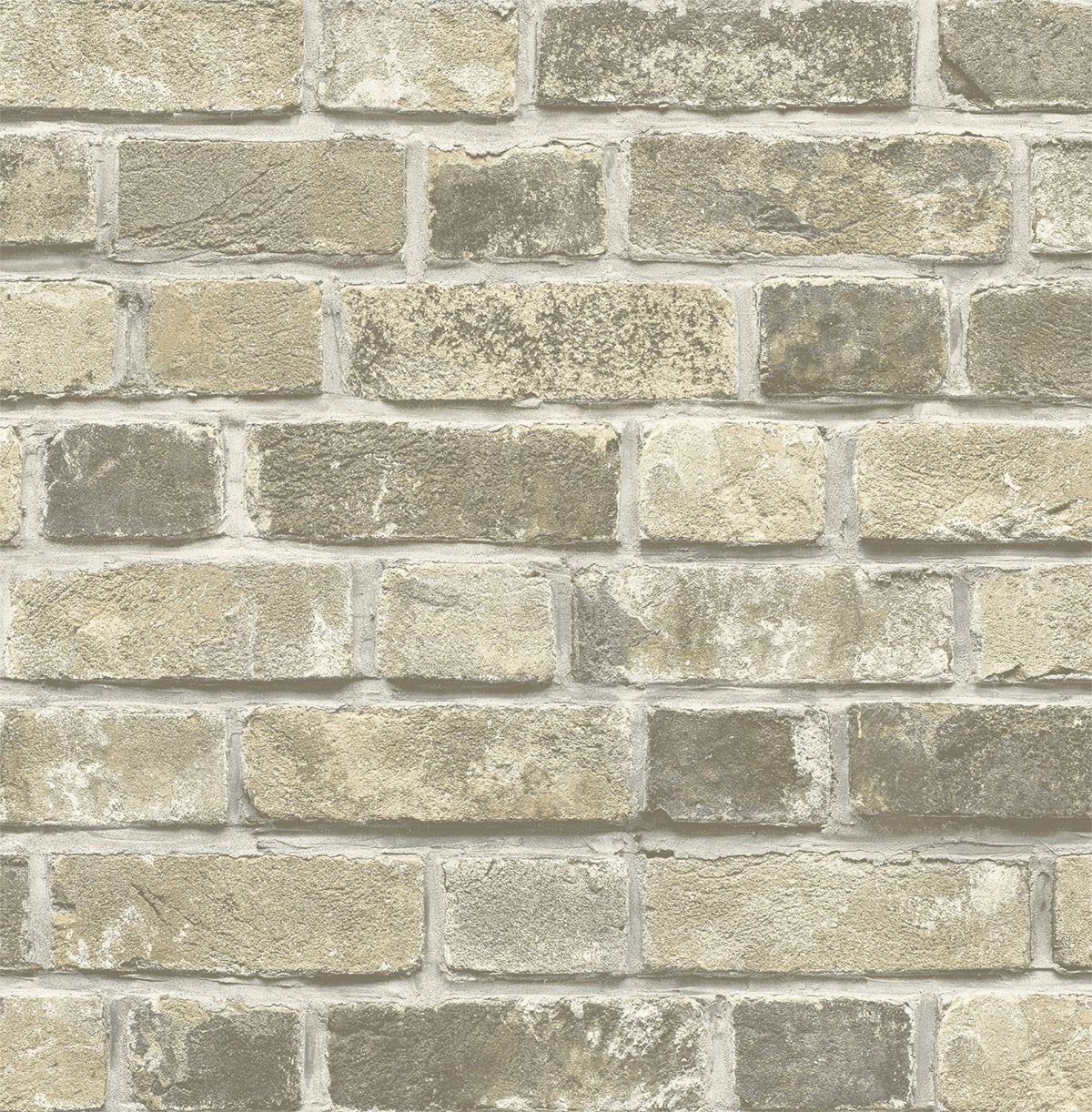 NextWall Distressed Neutral Brick Gray & Tan Wallpaper NW31705