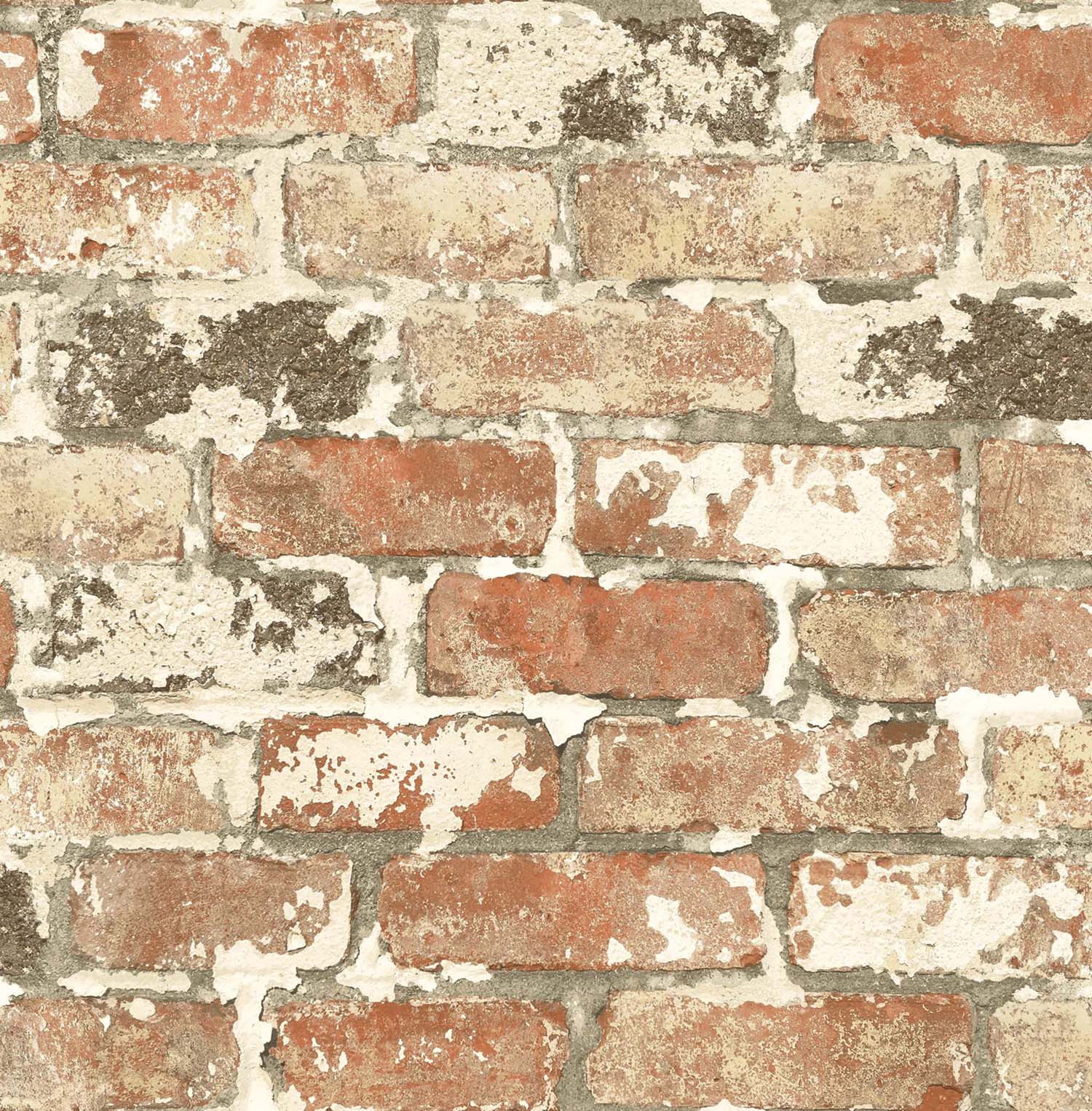 NextWall Weathered Red Brick Red Brick & Charcoal Wallpaper NW32301