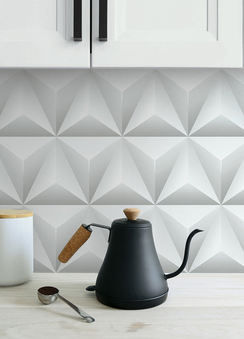 NextWall Triangle Origami Gray Wallpaper NW32800