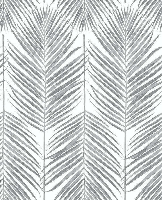 NextWall Paradise Palm Daydream Gray Wallpaper NW33008