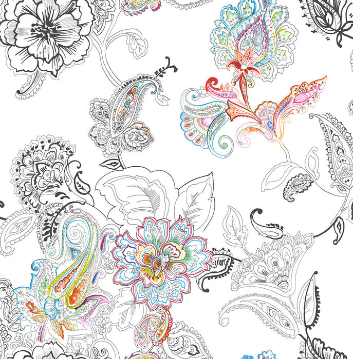 NextWall Colorful Paisley Multicolored Wallpaper NW33600