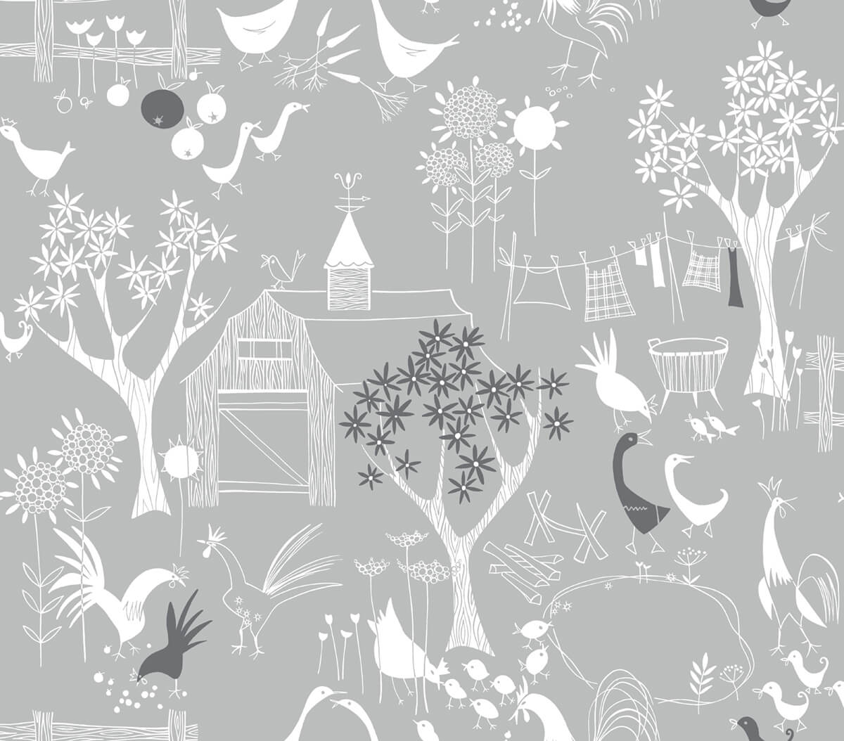 NextWall Rise And Shine Grey Wallpaper NW34308