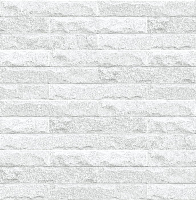 NextWall Limestone Brick Eggshell & Gray Wallpaper Sample NW34400