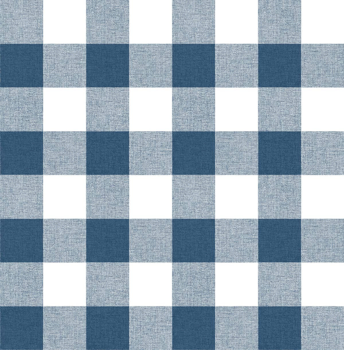 NextWall Picnic Plaid Navy & White Wallpaper NW34502