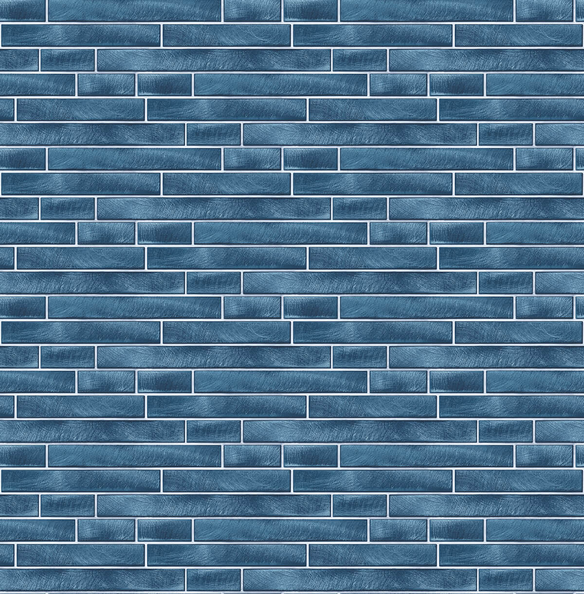 NextWall Brushed Metal Tile Denim Blue Wallpaper NW34602