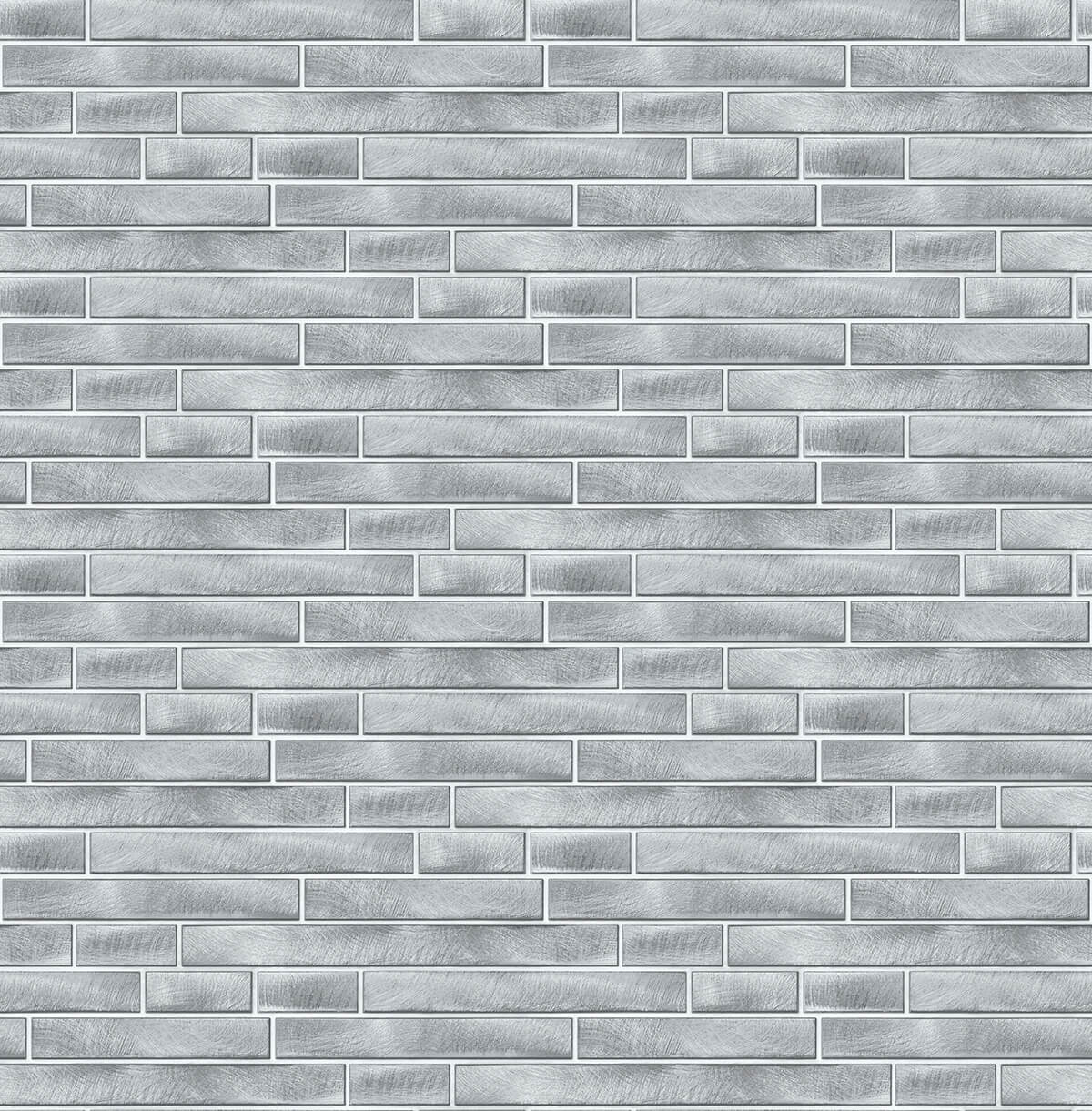 NextWall Brushed Metal Tile Silver Wallpaper NW34608