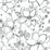 NextWall Linework Floral Black Wallpaper Sample NW34900