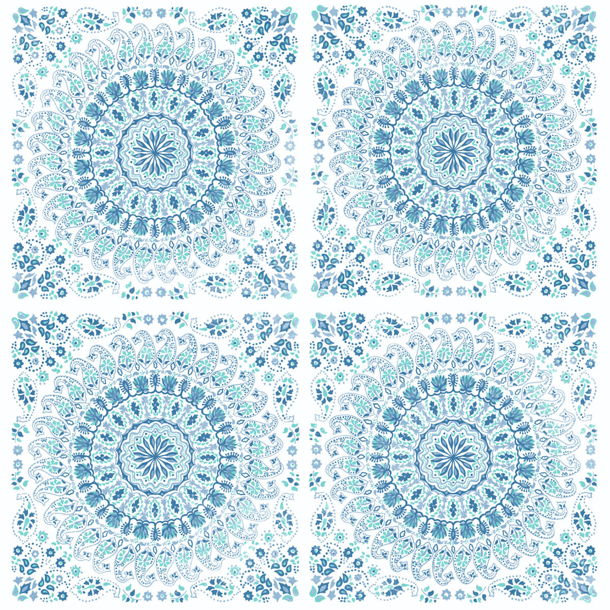 NextWall Mandala Teal & Blue Wallpaper NW35102