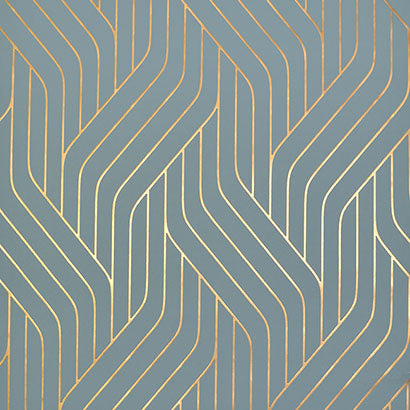 York Ebb & Flow Blue & Gold Wallpaper NW3520