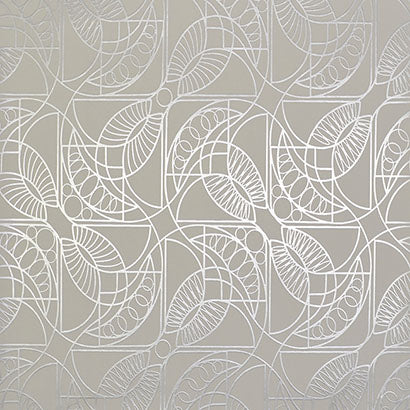 York Cartouche White & Silver Wallpaper NW3524