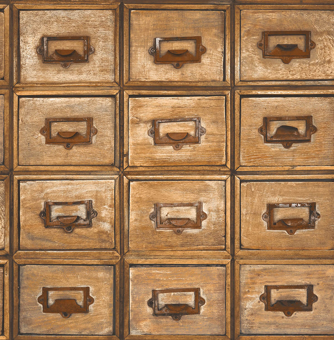 NextWall Library Card Catalog Tawny Wallpaper Sample NW35505