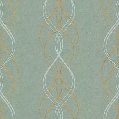 York Aurora Blue & Gold Wallpaper NW3551