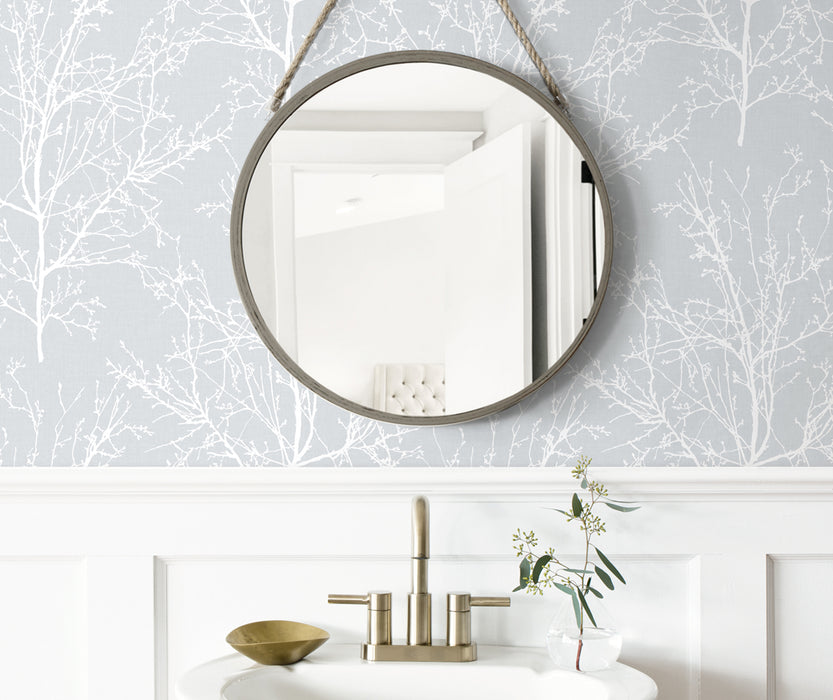 NextWall Tree Branches Daydream Gray Wallpaper Sample NW36108