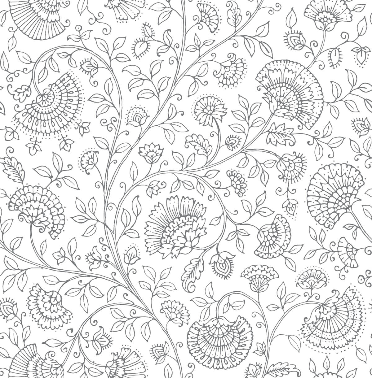 NextWall Paisley Trail Slate Gray Wallpaper NW36808