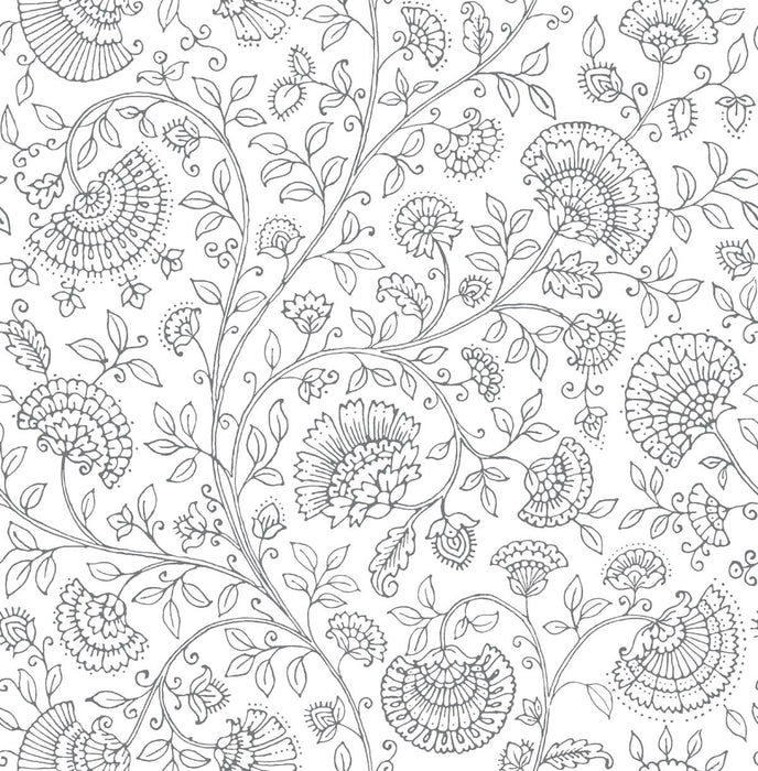 NextWall Paisley Trail Slate Gray Wallpaper NW36808