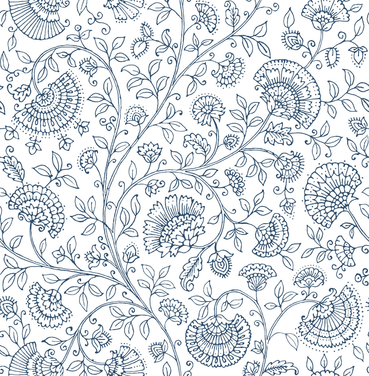 NextWall Paisley Trail Midnight Blue Wallpaper NW36812