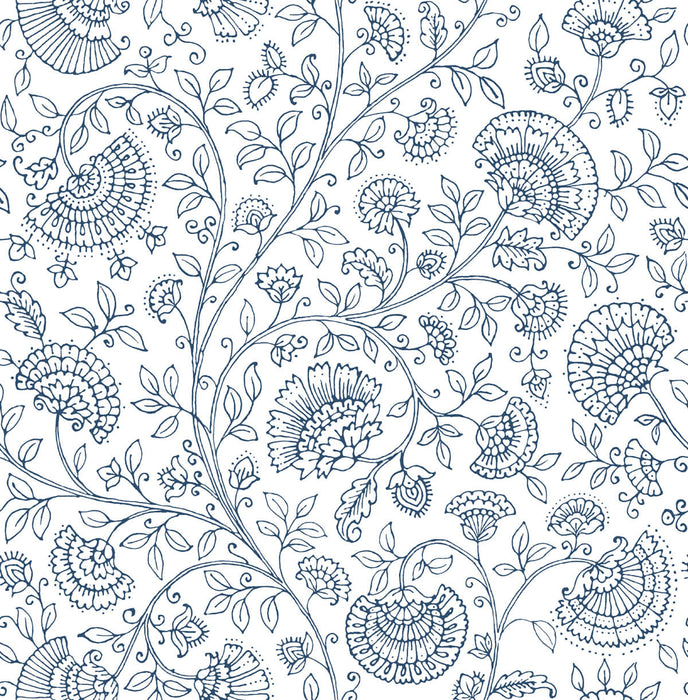 NextWall Paisley Trail Midnight Blue Wallpaper NW36812