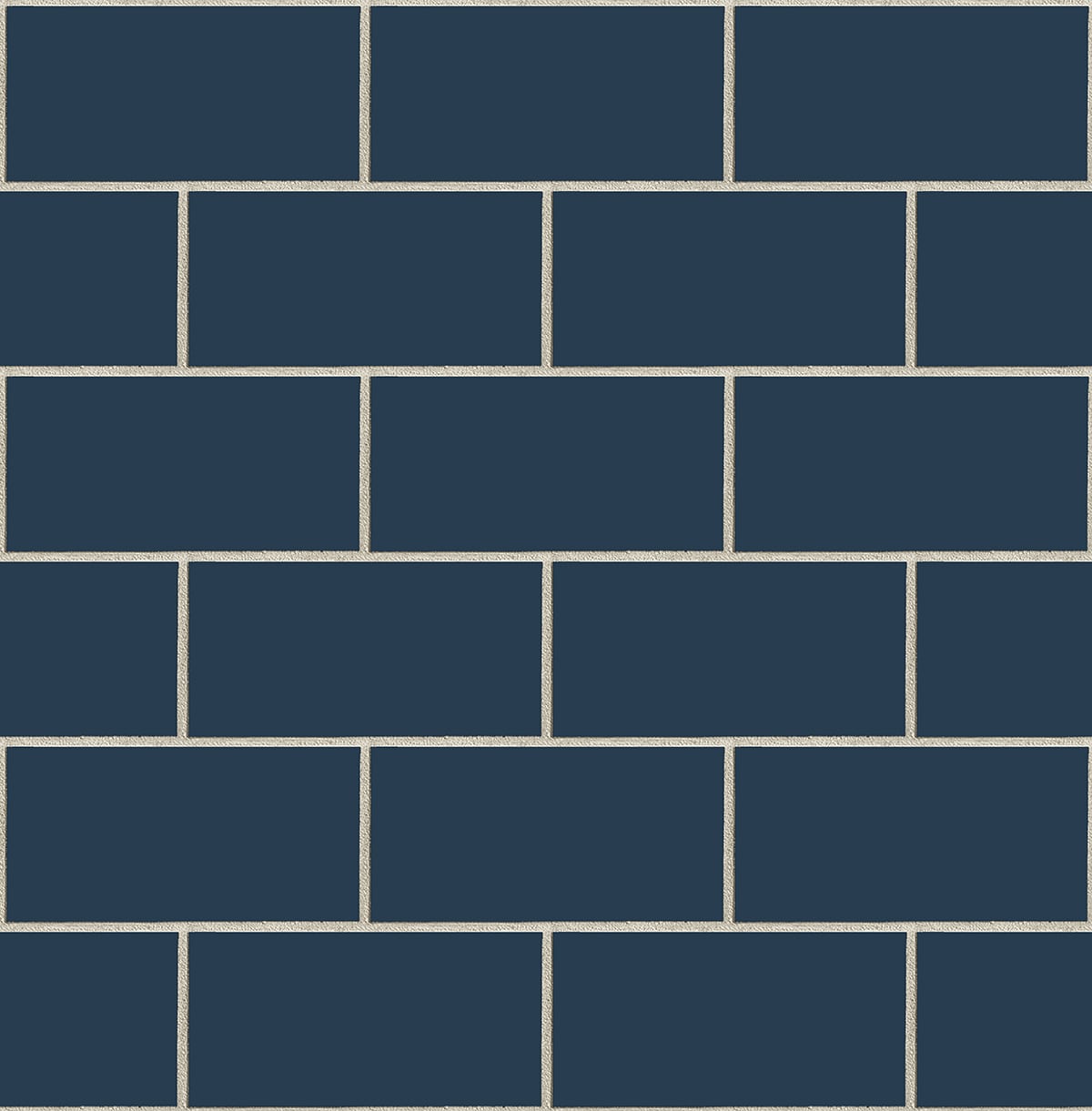 NextWall Retro Subway Tile Navy Blue Wallpaper NW37602