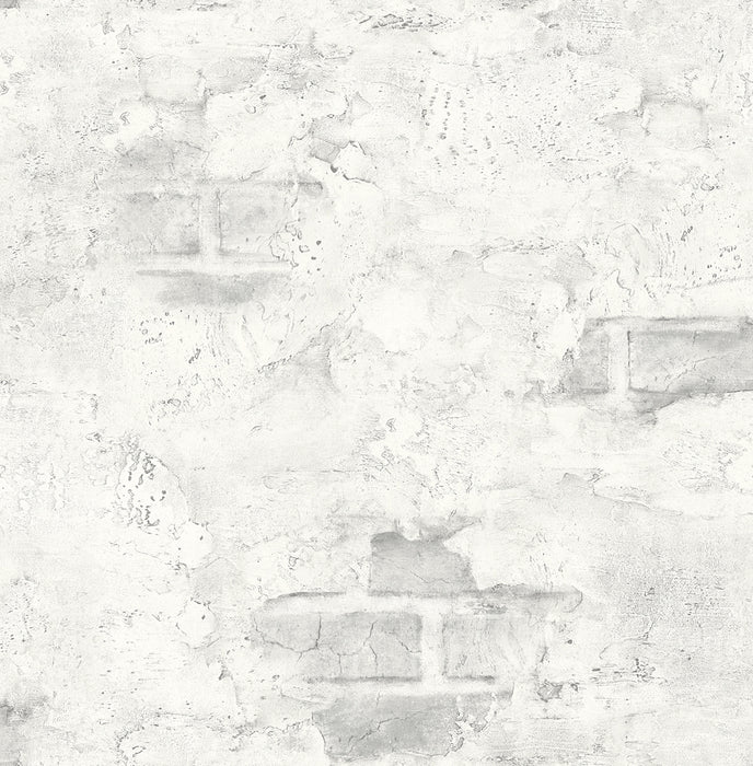 NextWall Stuccoed Brick Fog Gray Wallpaper Sample NW37800