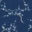 NextWall Cherry Blossom Floral Navy & Blue Jay Wallpaper Sample NW38312