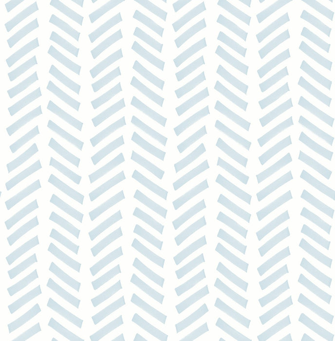 NextWall Mod Chevron Sky Blue Wallpaper Sample NW39712