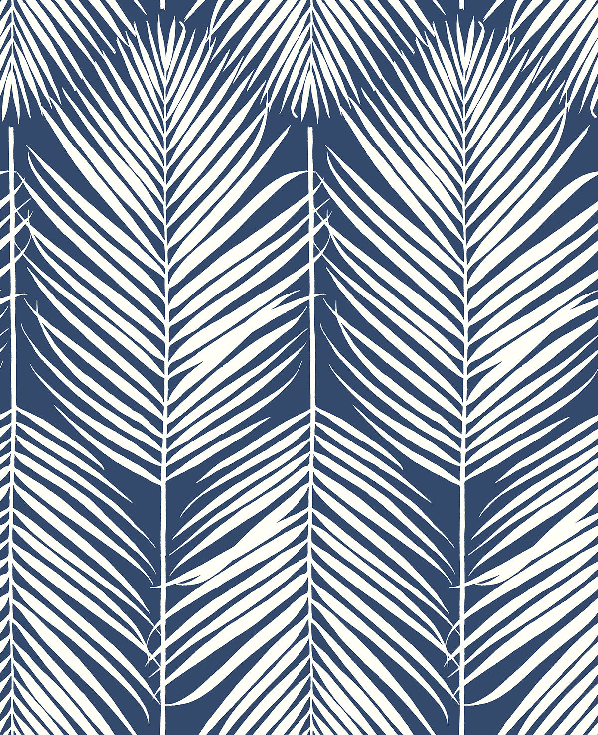 NextWall Palm Silhouette Coastal Blue Wallpaper NW39802