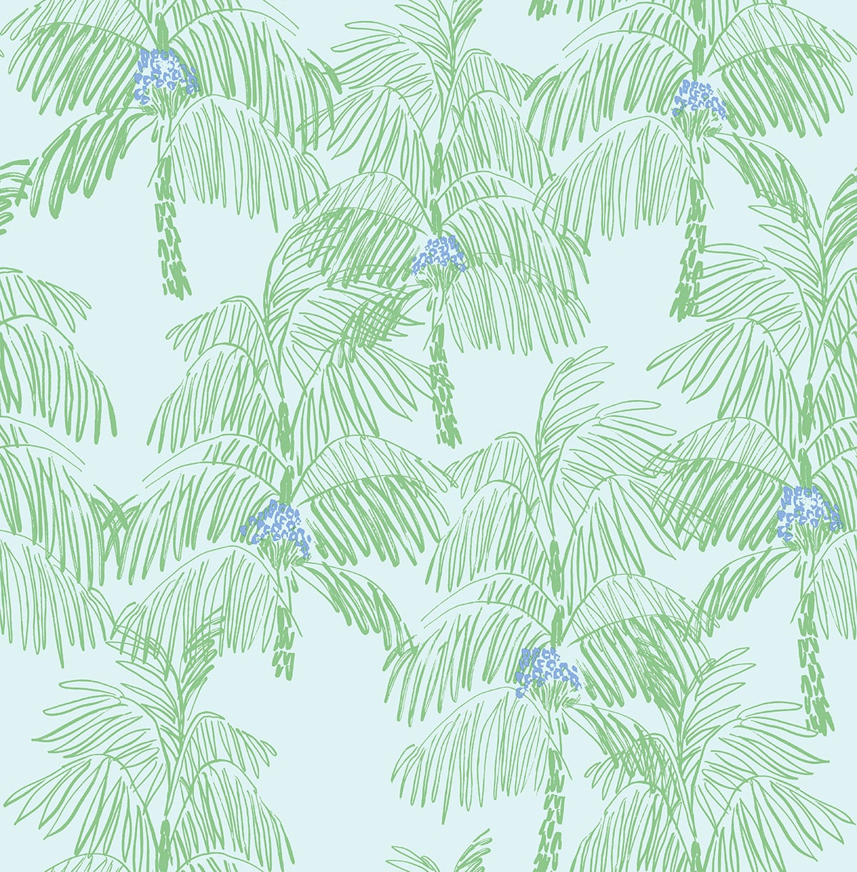 NextWall Palm Beach Baby Blue & Seafoam Wallpaper NW40002