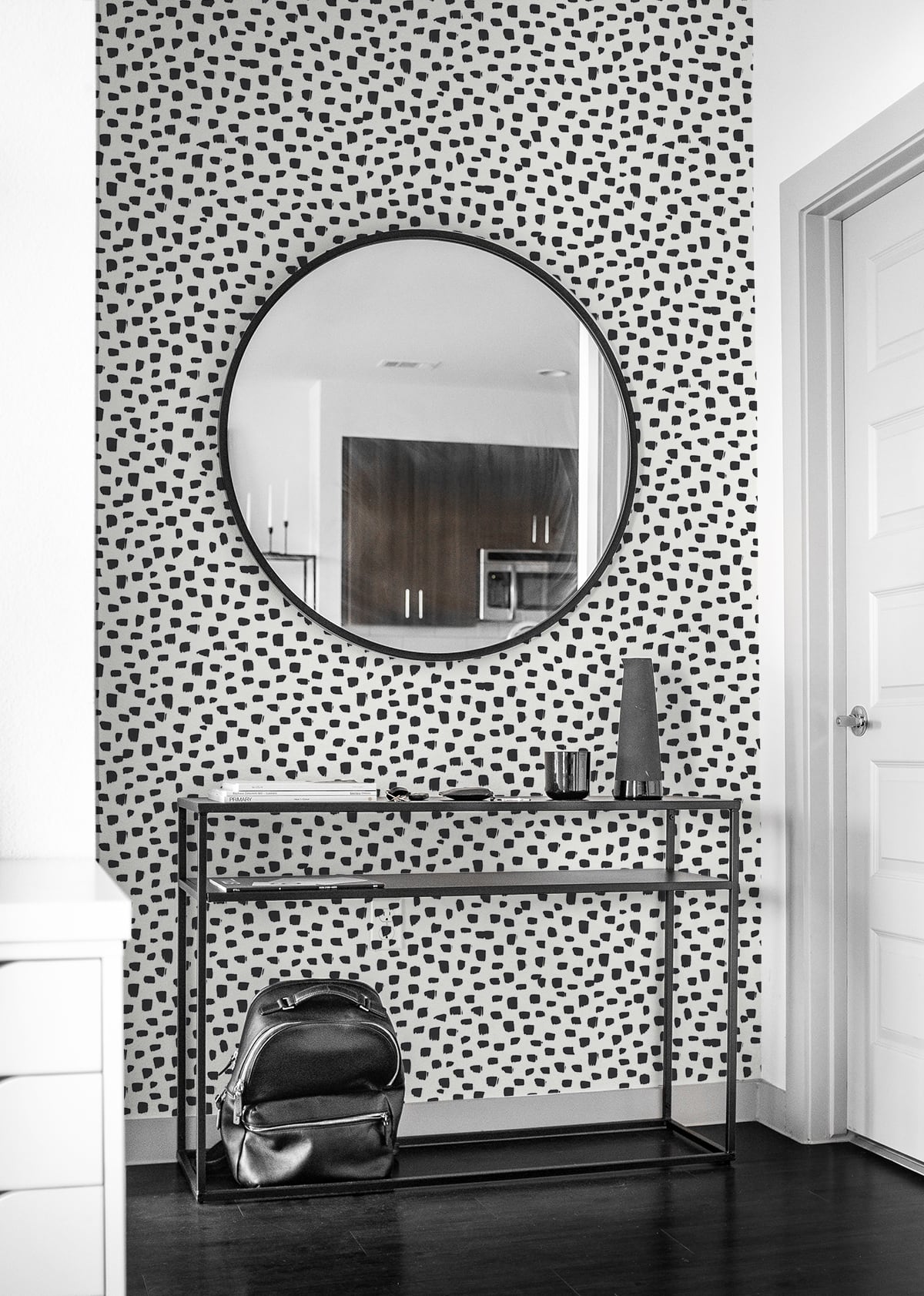 NextWall Speckled Dot Black & White Wallpaper NW40100