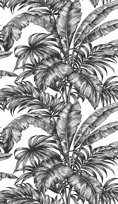 NextWall Palm Jungle Ebony & Pearl Wallpaper NW40400