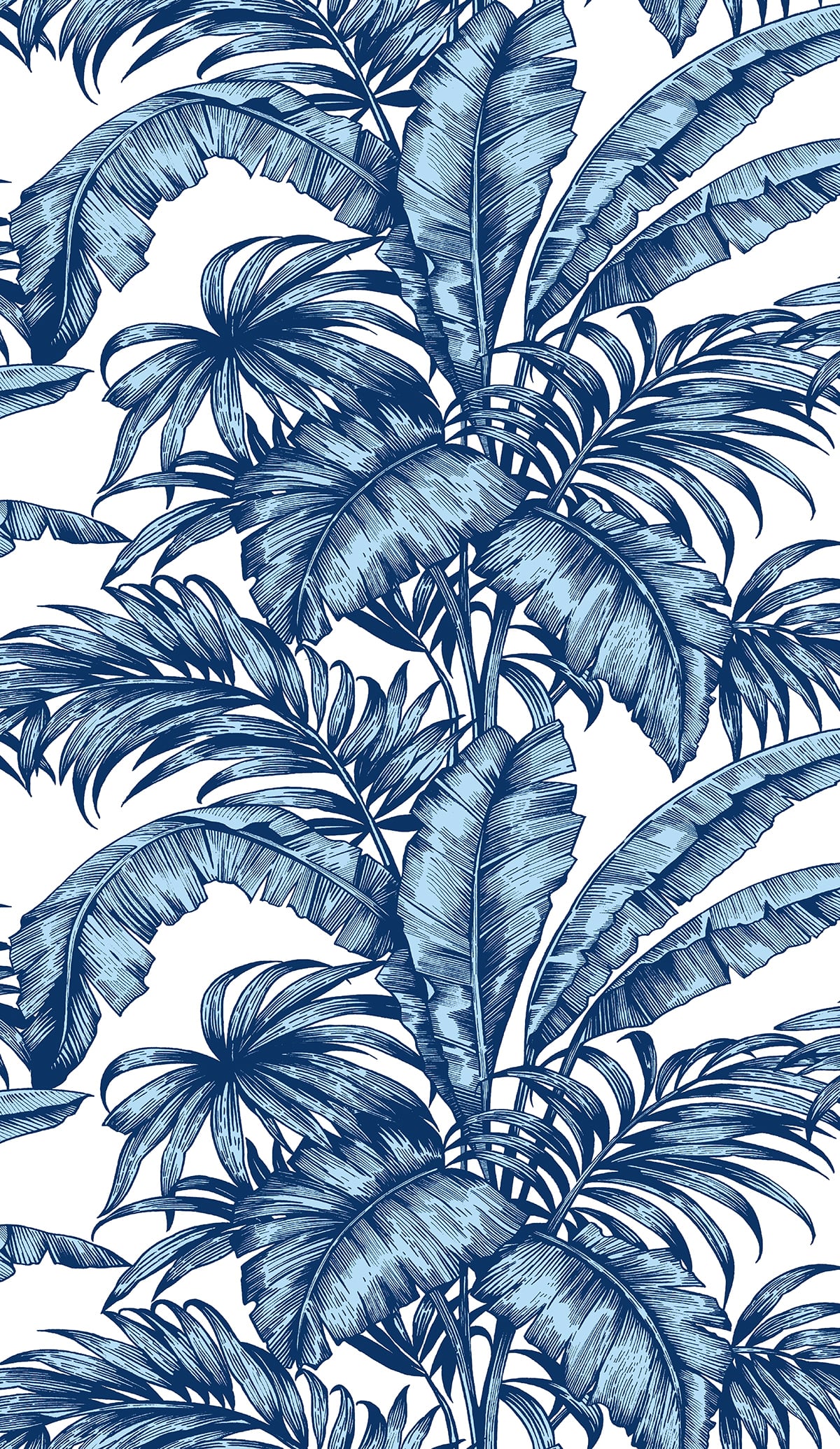 NextWall Palm Jungle Marine Blue Wallpaper NW40402