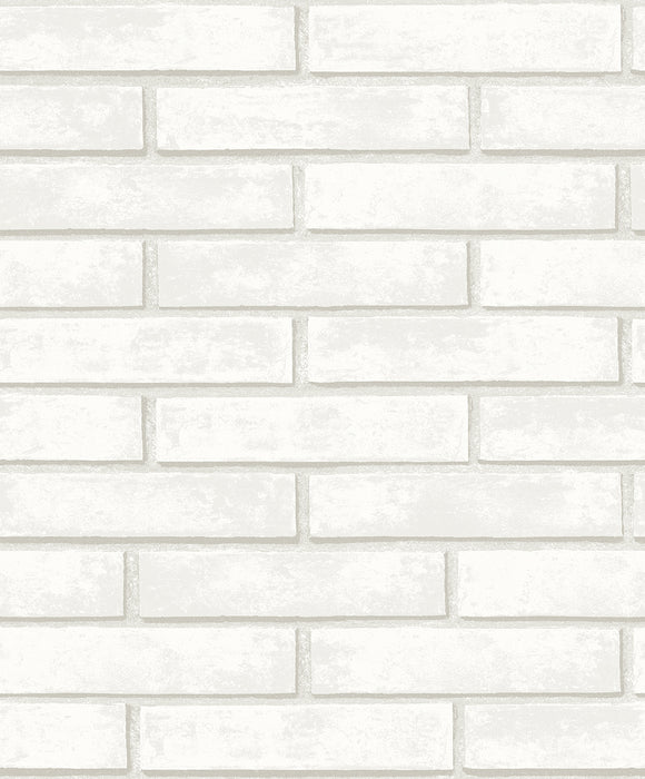 NextWall Monarch Brick Arctic Grey Wallpaper NW40600