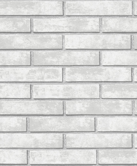 NextWall Monarch Brick Calcutta Grey Wallpaper Sample NW40608