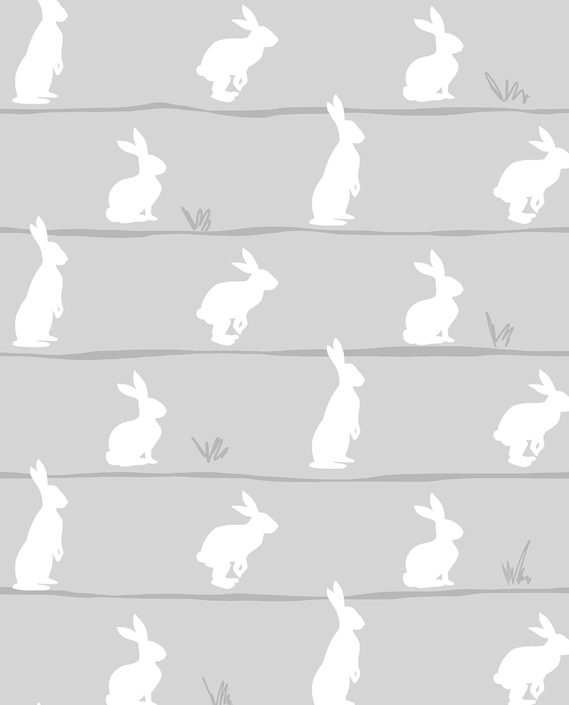 NextWall Bunny Trail Daydream Grey Wallpaper NW41708