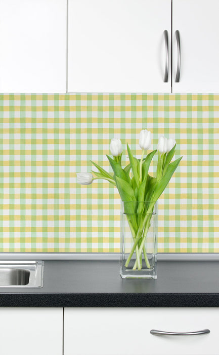 NextWall Spring Plaid Lemon Lime Wallpaper Sample NW42304