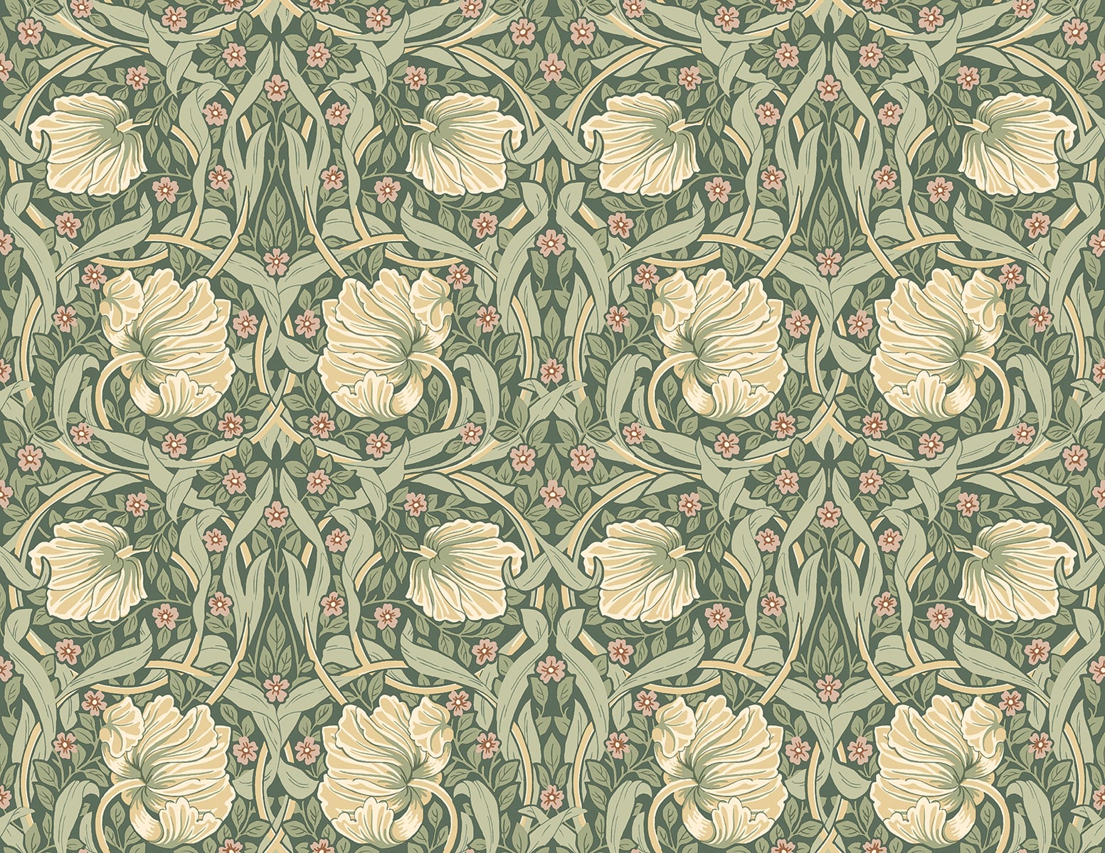 NextWall Pimpernel Floral Gardenia & Sage Wallpaper Sample NW42406