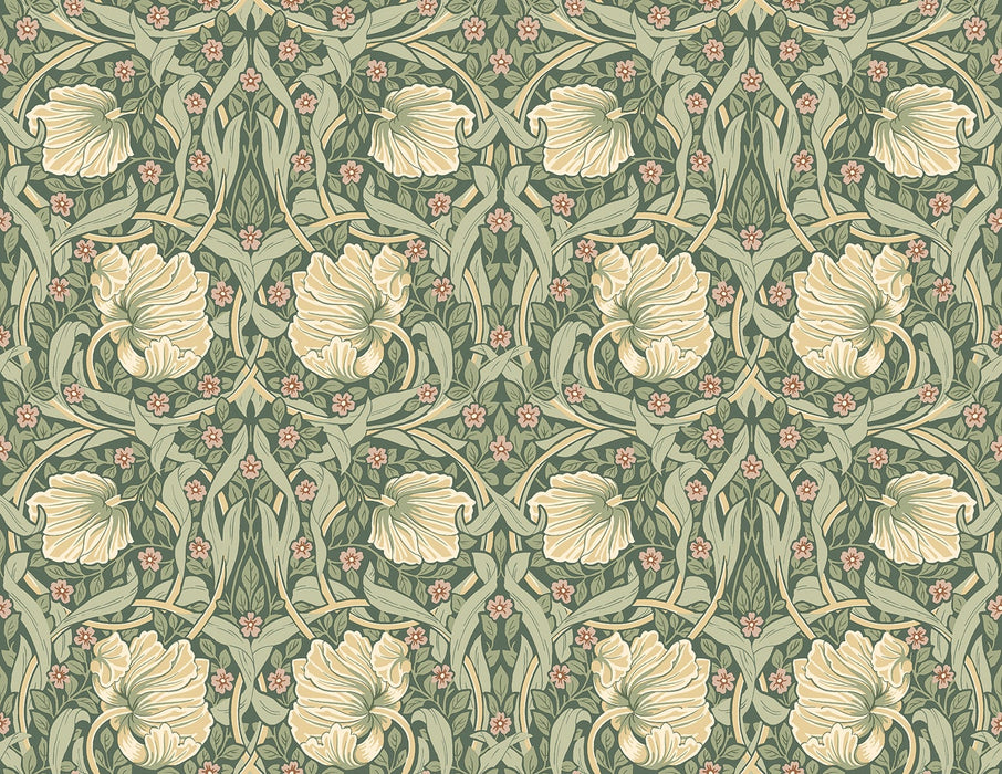 NextWall Pimpernel Floral Gardenia & Sage Wallpaper Sample NW42406